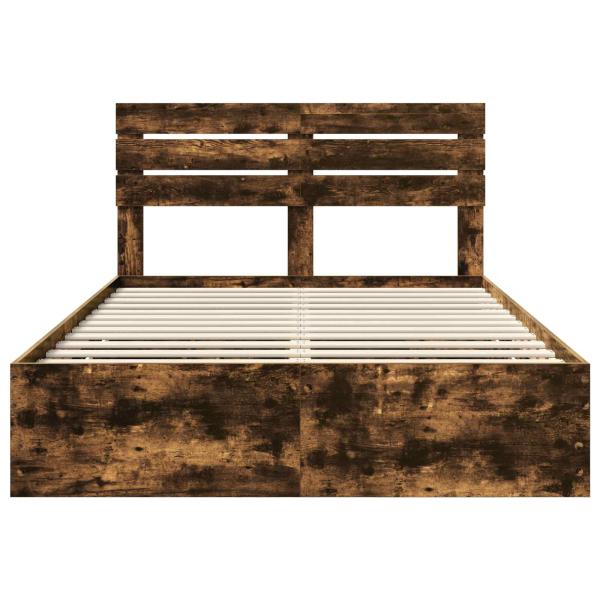 Bettrahmen Geräucherte Eiche 140 x 200 cm Ingenieurs Holz