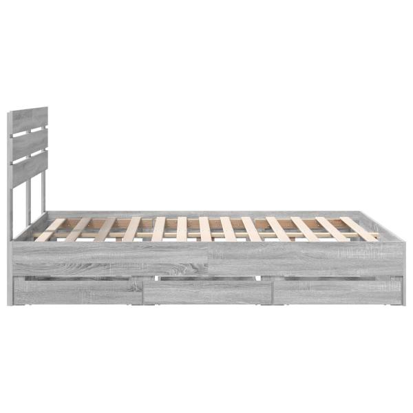 Bettrahmen Graues Sonoma 140 x 200 cm Ingenieurs Holz