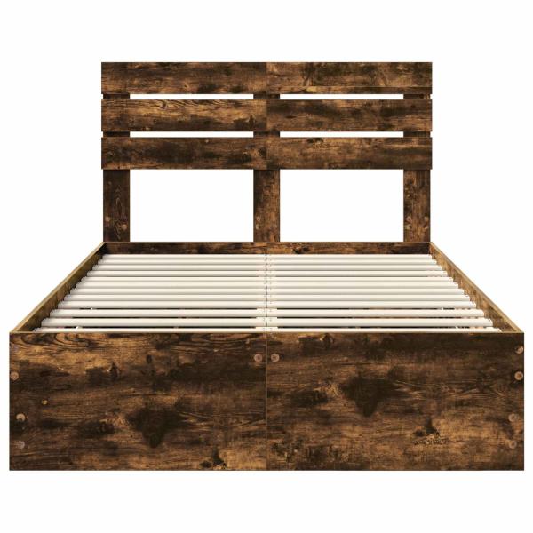 Bettrahmen Geräucherte Eiche 135 x 190 cm Ingenieurs Holz