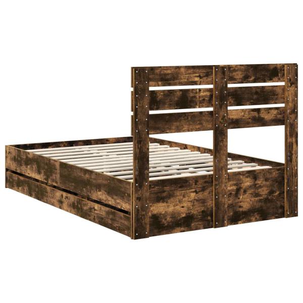 Bettrahmen Geräucherte Eiche 120 x 190 cm Ingenieurs Holz