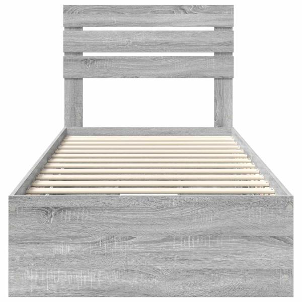 Bettrahmen Graues Sonoma 75 x 190 cm Ingenieurs Holz