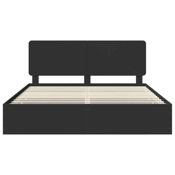 Bettrahmen mit Schubladen Schwarz 200 x 200 cm Ingenieurs Holz