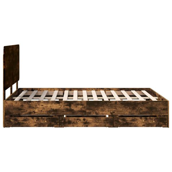 Bettrahmen Geräucherte Eiche 160 x 200 cm Ingenieurs Holz