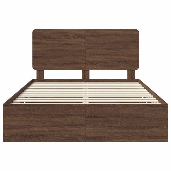 Bettrahmen Braun Eichen-Optik 150 x 200 cm Ingenieurs Holz