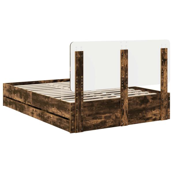 Bettrahmen Geräucherte Eiche 140 x 200 cm Ingenieurs Holz