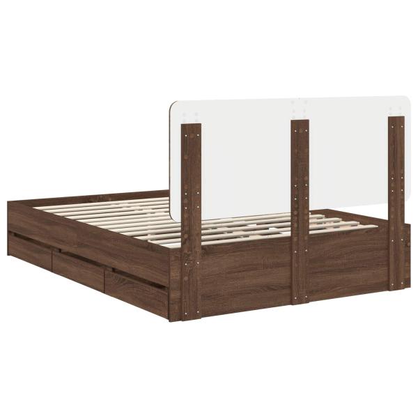 Bettrahmen Braun Eichen-Optik 140 x 200 cm Ingenieurs Holz