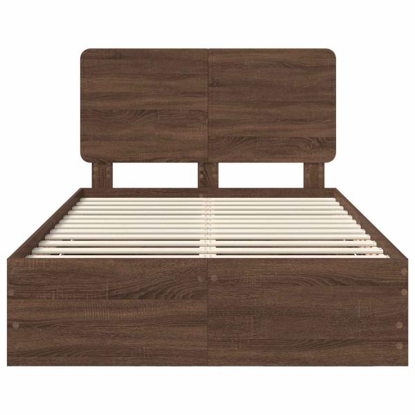 Bettrahmen Braun Eichen-Optik 135 x 190 cm Ingenieurs Holz