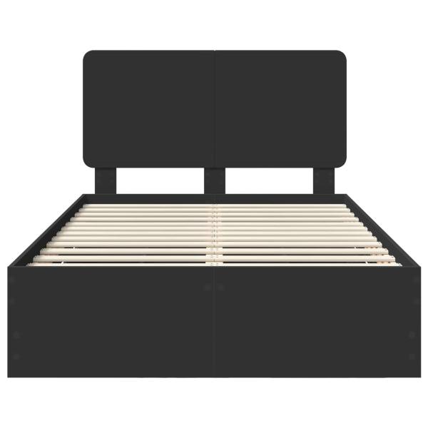 Bettrahmen mit Schubladen Schwarz 120 x 190 cm Ingenieurs Holz