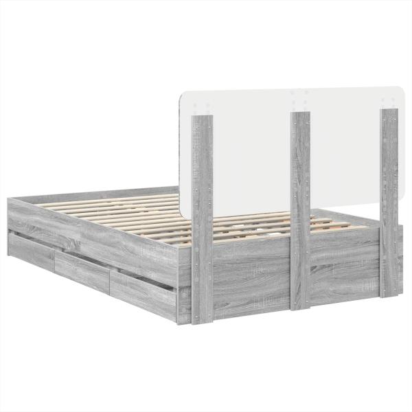 Bettrahmen Graues Sonoma 120 x 200 cm Ingenieurs Holz