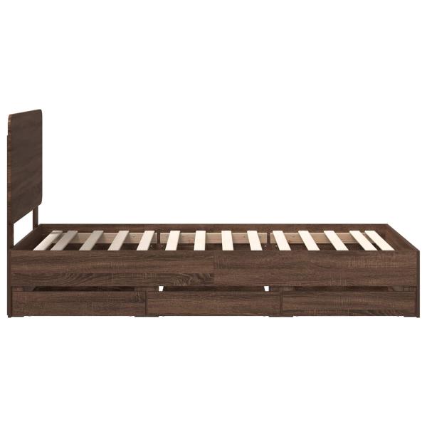 Bettrahmen Braun Eichen-Optik 100 x 200 cm Ingenieurs Holz