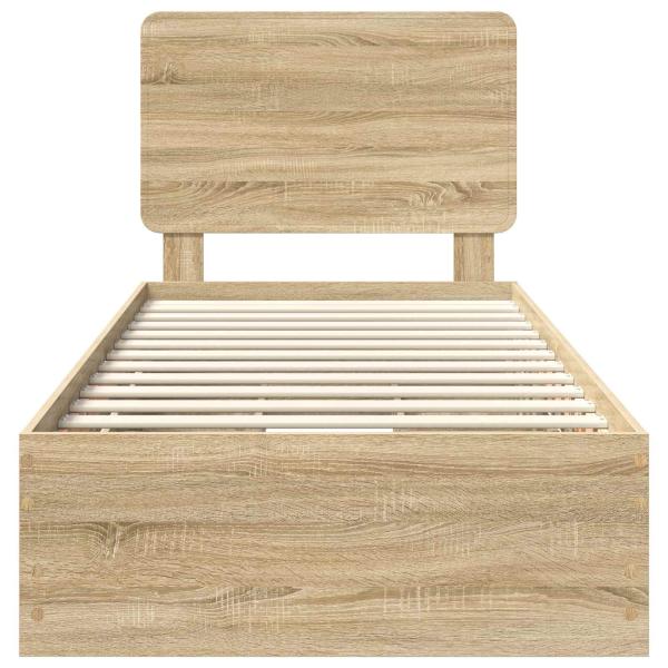 Bettrahmen Sonoma-Eiche 90 x 190 cm Ingenieurs Holz