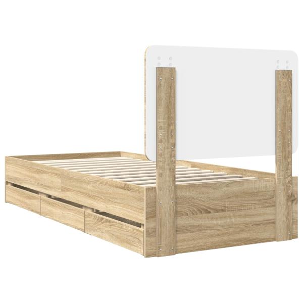 Bettrahmen Sonoma-Eiche 90 x 190 cm Ingenieurs Holz