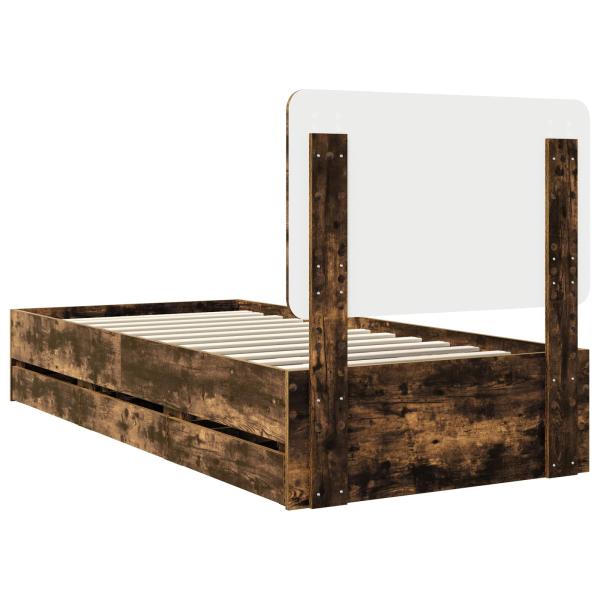 Bettrahmen Geräucherte Eiche 90 x 190 cm Ingenieurs Holz