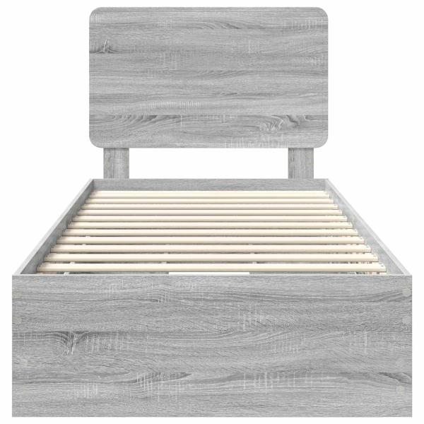 Bettrahmen Graues Sonoma 75 x 190 cm Ingenieurs Holz