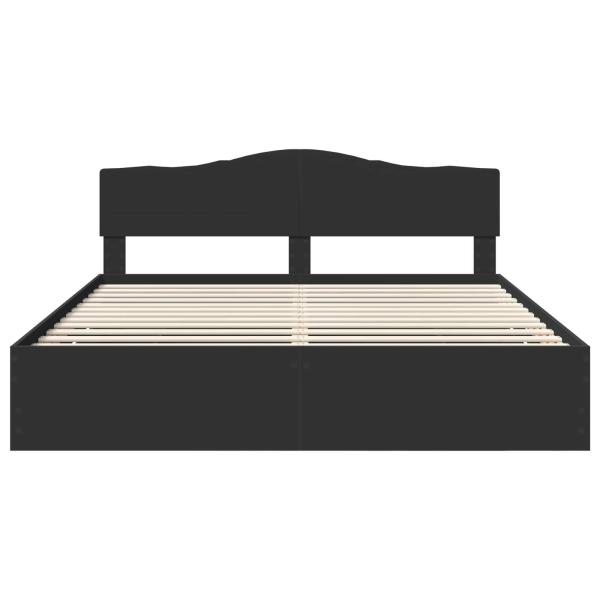 Bettrahmen mit Schubladen Schwarz 200 x 200 cm Ingenieurs Holz