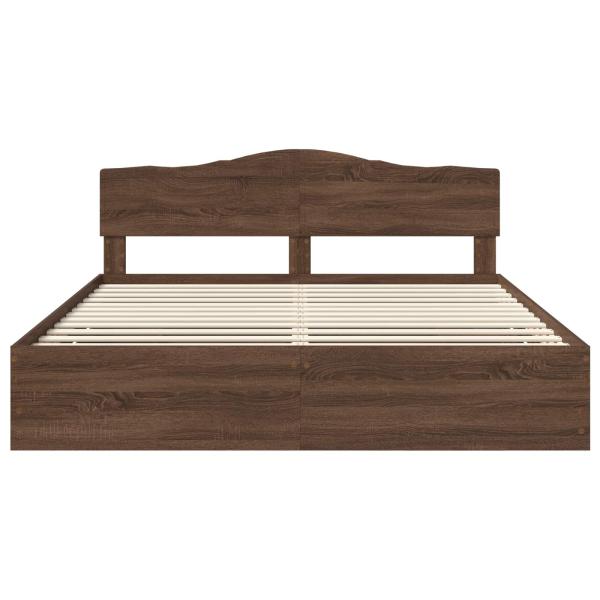 Bettrahmen Braun Eichen-Optik 200 x 200 cm Ingenieurs Holz