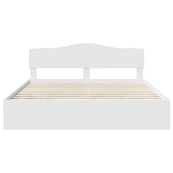 Bettrahmen mit Schubladen Weiß 180 x 200 cm Ingenieurs Holz