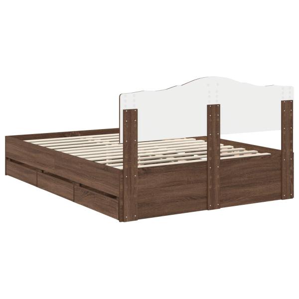 Bettrahmen Braun Eichen-Optik 150 x 200 cm Ingenieurs Holz
