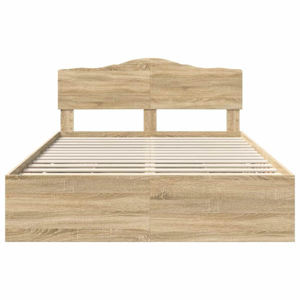 Bettrahmen Sonoma-Eiche 140 x 190 cm Ingenieurs Holz