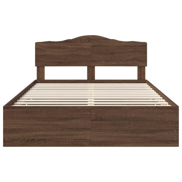 Bettrahmen Braun Eichen-Optik 140 x 200 cm Ingenieurs Holz