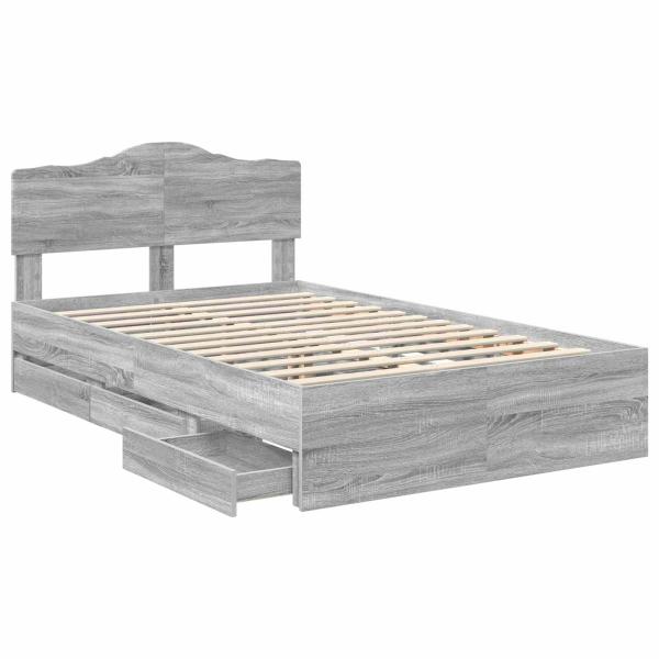 Bettrahmen Graues Sonoma 120 x 190 cm Ingenieurs Holz