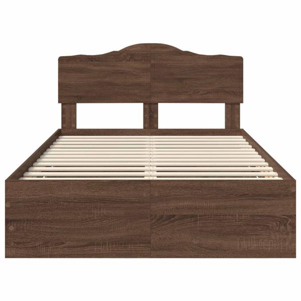 Bettrahmen Braun Eichen-Optik 120 x 200 cm Ingenieurs Holz