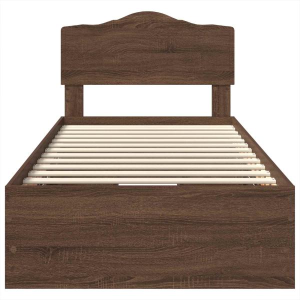 Bettrahmen Braun Eichen-Optik 100 x 200 cm Ingenieurs Holz