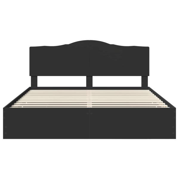 Bettrahmen mit Schubladen Schwarz 200 x 200 cm Ingenieurs Holz