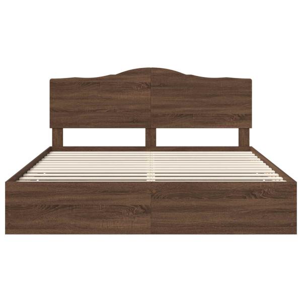 Bettrahmen Braun Eichen-Optik 200 x 200 cm Ingenieurs Holz