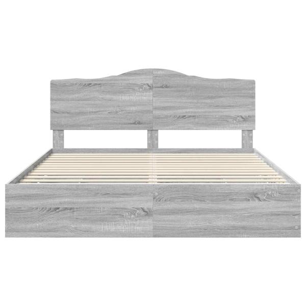 Bettrahmen Graues Sonoma 180 x 200 cm Ingenieurs Holz