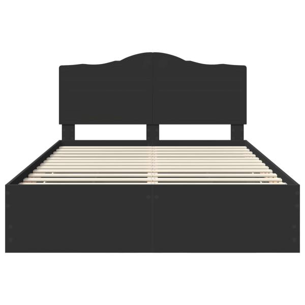 Bettrahmen mit Schubladen Schwarz 150 x 200 cm Ingenieurs Holz