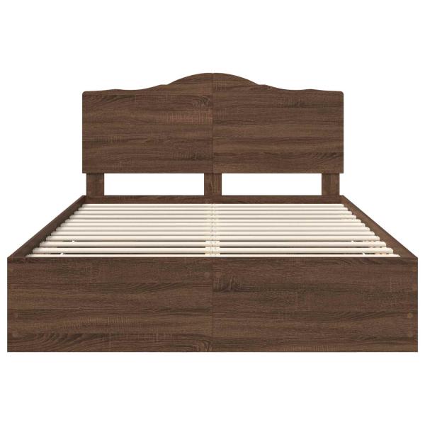 Bettrahmen Braun Eichen-Optik 150 x 200 cm Ingenieurs Holz