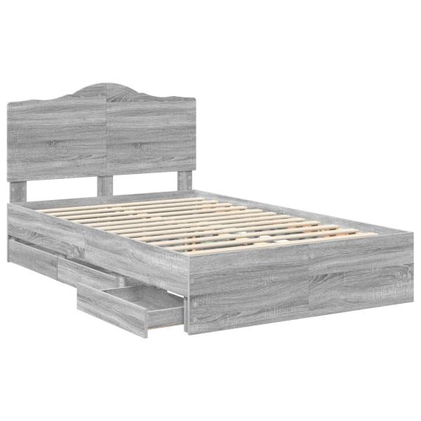 Bettrahmen Graues Sonoma 120 x 190 cm Ingenieurs Holz