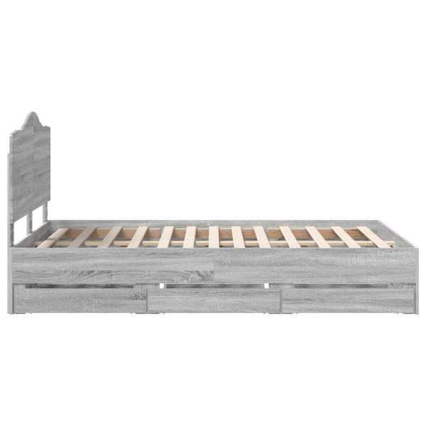 Bettrahmen Graues Sonoma 120 x 190 cm Ingenieurs Holz