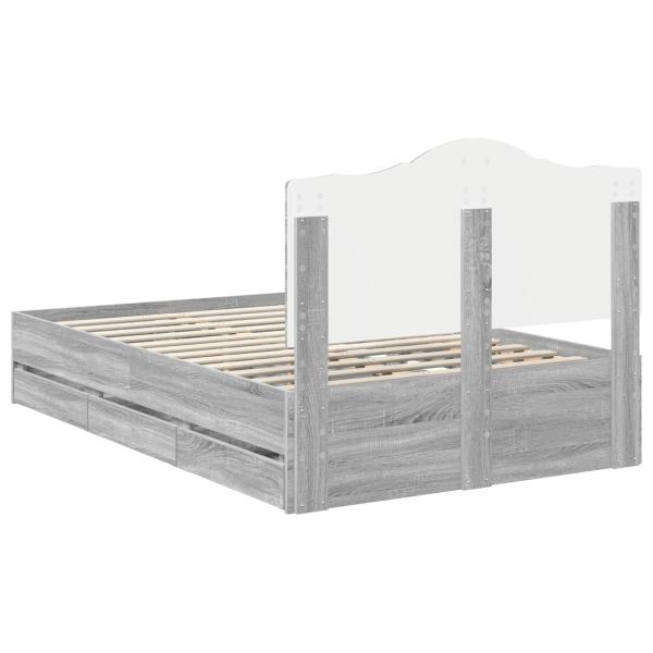 Bettrahmen Graues Sonoma 120 x 200 cm Ingenieurs Holz