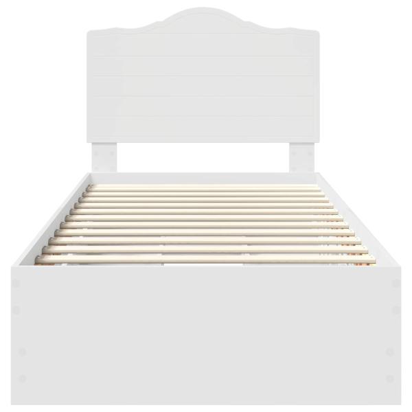 Bettrahmen mit Schubladen Weiß 98,5 x 200 cm Ingenieurs Holz