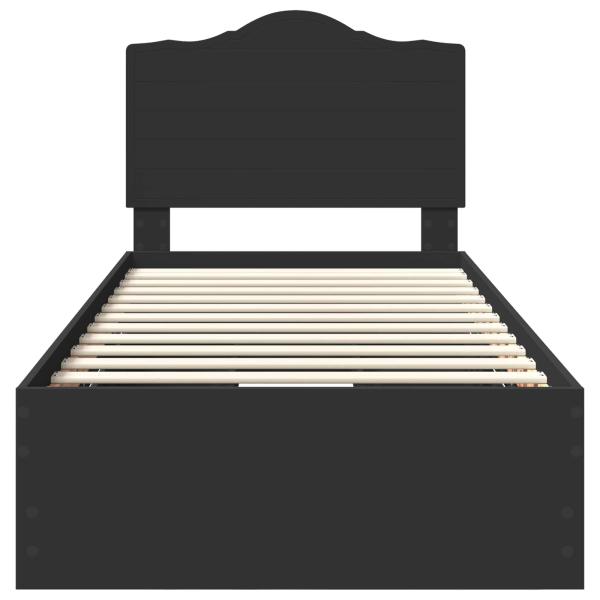 Bettrahmen mit Schubladen Schwarz 90 x 200 cm Ingenieurs Holz