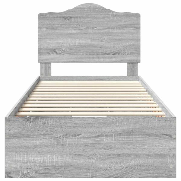 Bettrahmen Graues Sonoma 75 x 190 cm Ingenieurs Holz