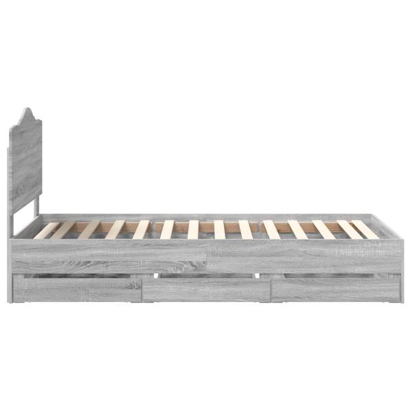 Bettrahmen Graues Sonoma 75 x 190 cm Ingenieurs Holz