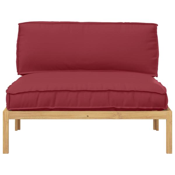 Sofa Set mit Kissen Weinrot 120 x 80 x 69 cm Massivholz Akazie