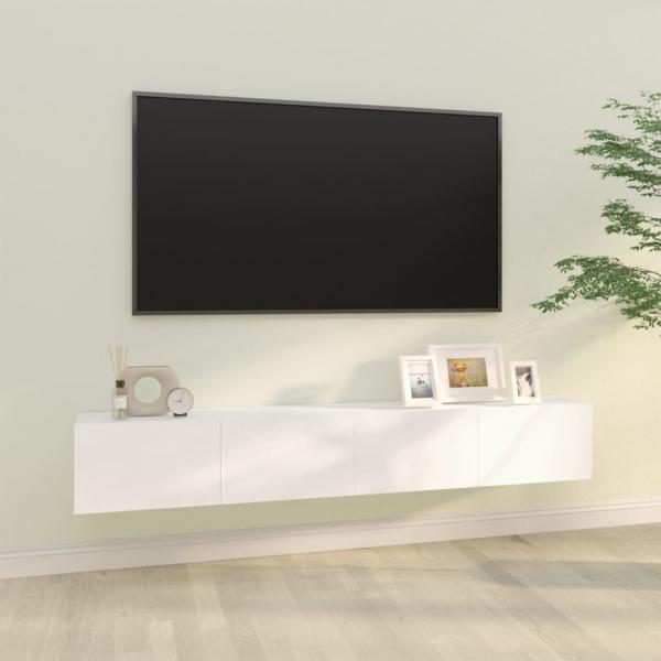 ARDEBO.de - TV-Wandschränke 2 Stk. Weiß 100x30x30 cm Holzwerkstoff