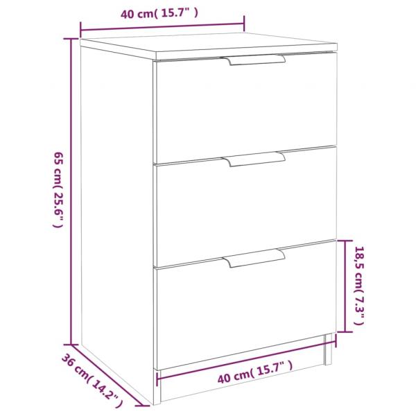 Nachttische 2 Stk. Betongrau 40x36x65 cm
