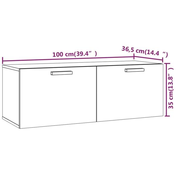 ARDEBO.de - Wandschrank Betongrau 100x36,5x35 cm Holzwerkstoff