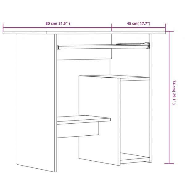 Schreibtisch Räuchereiche 80x45x74 cm Holzwerkstoff