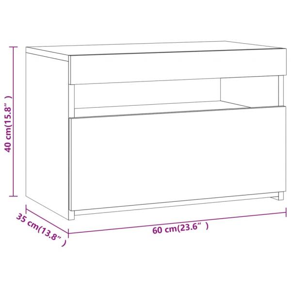 TV-Schrank mit LED-Leuchten Räuchereiche 60x35x40 cm