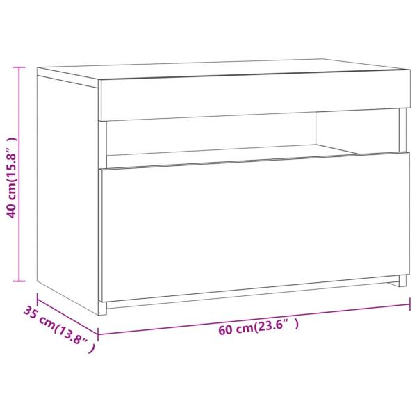 TV-Schrank mit LED-Leuchten Räuchereiche 60x35x40 cm