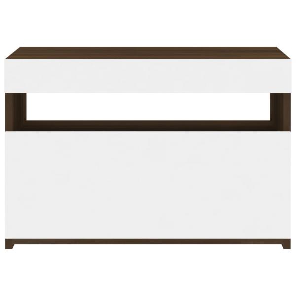 TV-Schrank mit LED-Leuchten Braun Eichen-Optik 60x35x40 cm