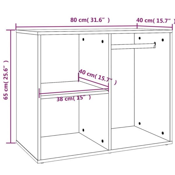 Regal für Schminktisch Räuchereiche 80x40x65 cm Holzwerkstoff