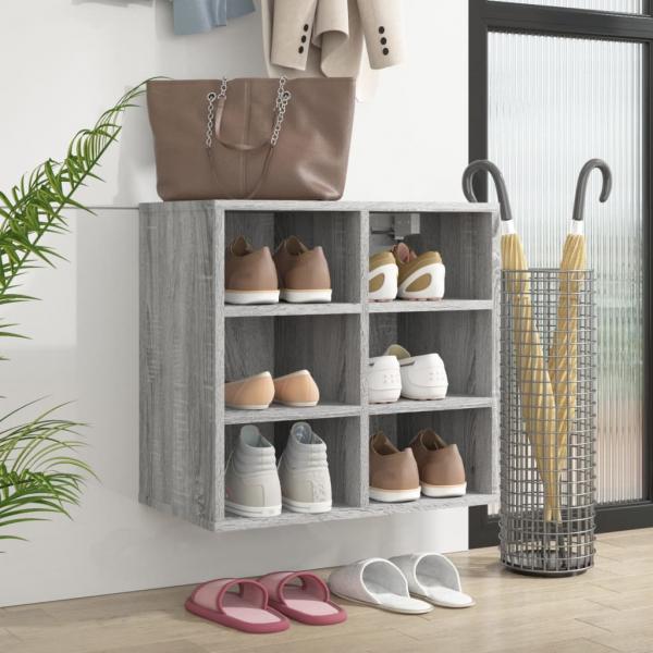 ARDEBO.de - Schuhregal Grau Sonoma 52,5x30x50 cm