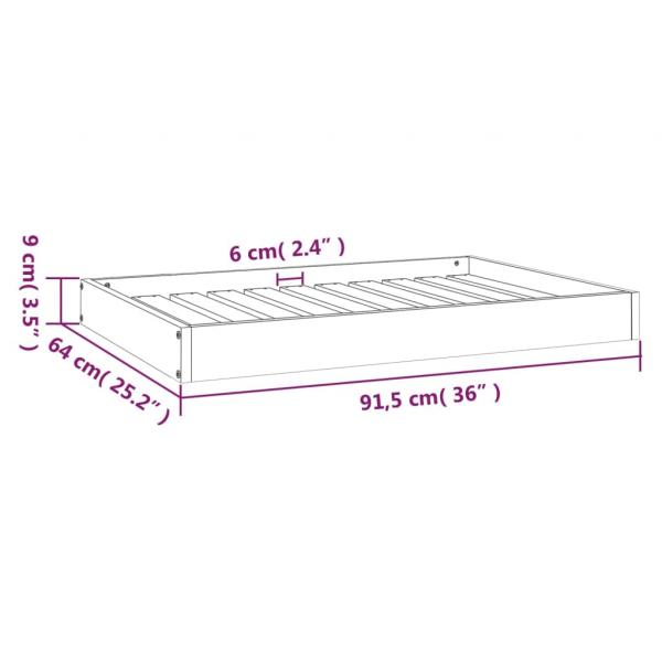 Hundebett 91,5x64x9 cm Massivholz Kiefer